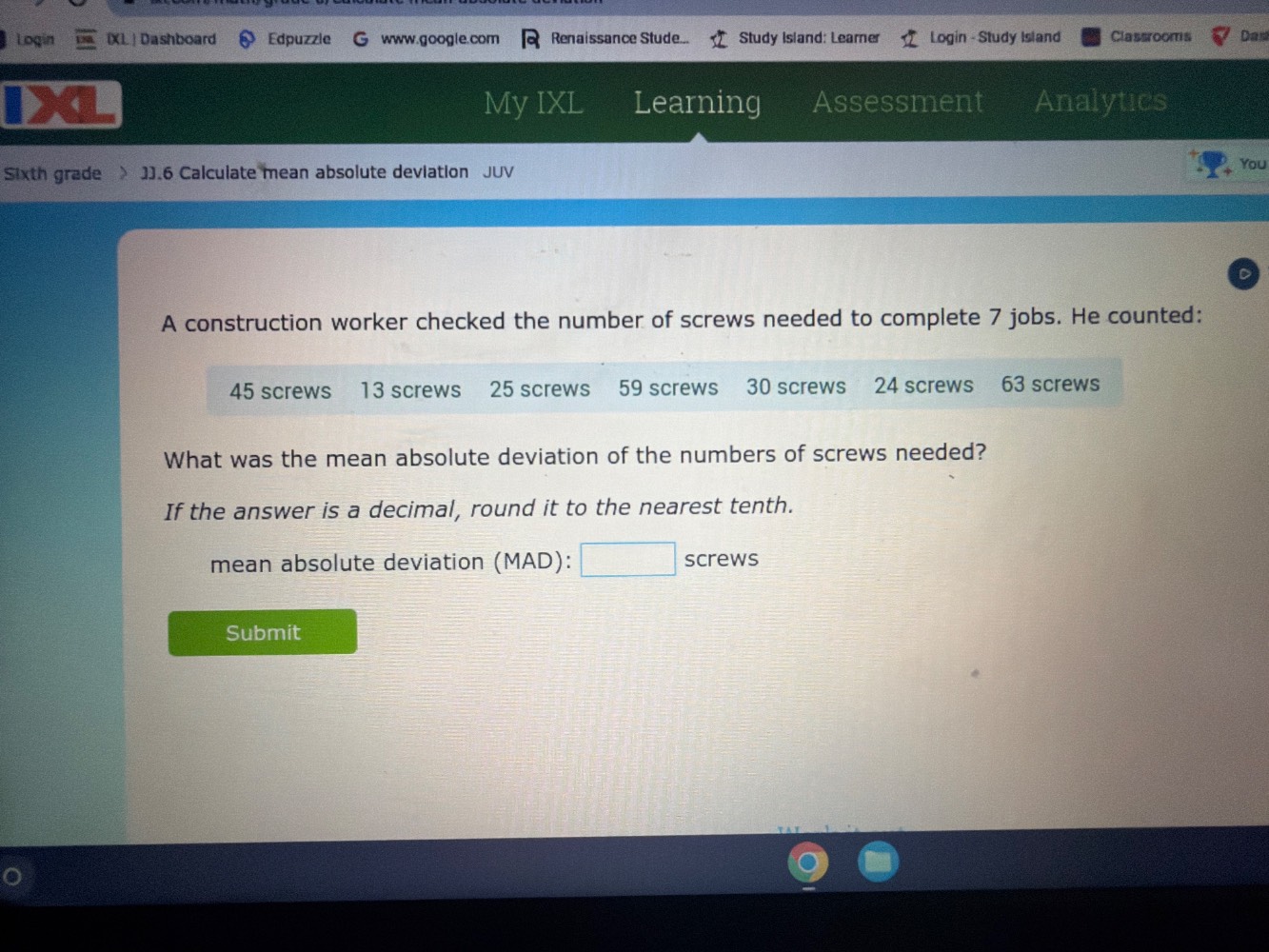 a construction worker checked the number of screws needed to complete 7…