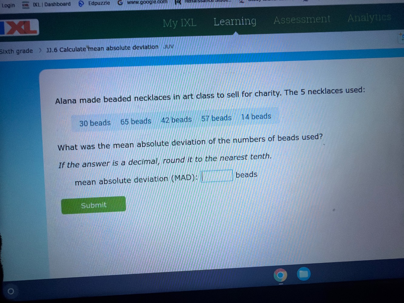sixth grade > jj.6 calculate mean absolute deviation juv alana made bea…