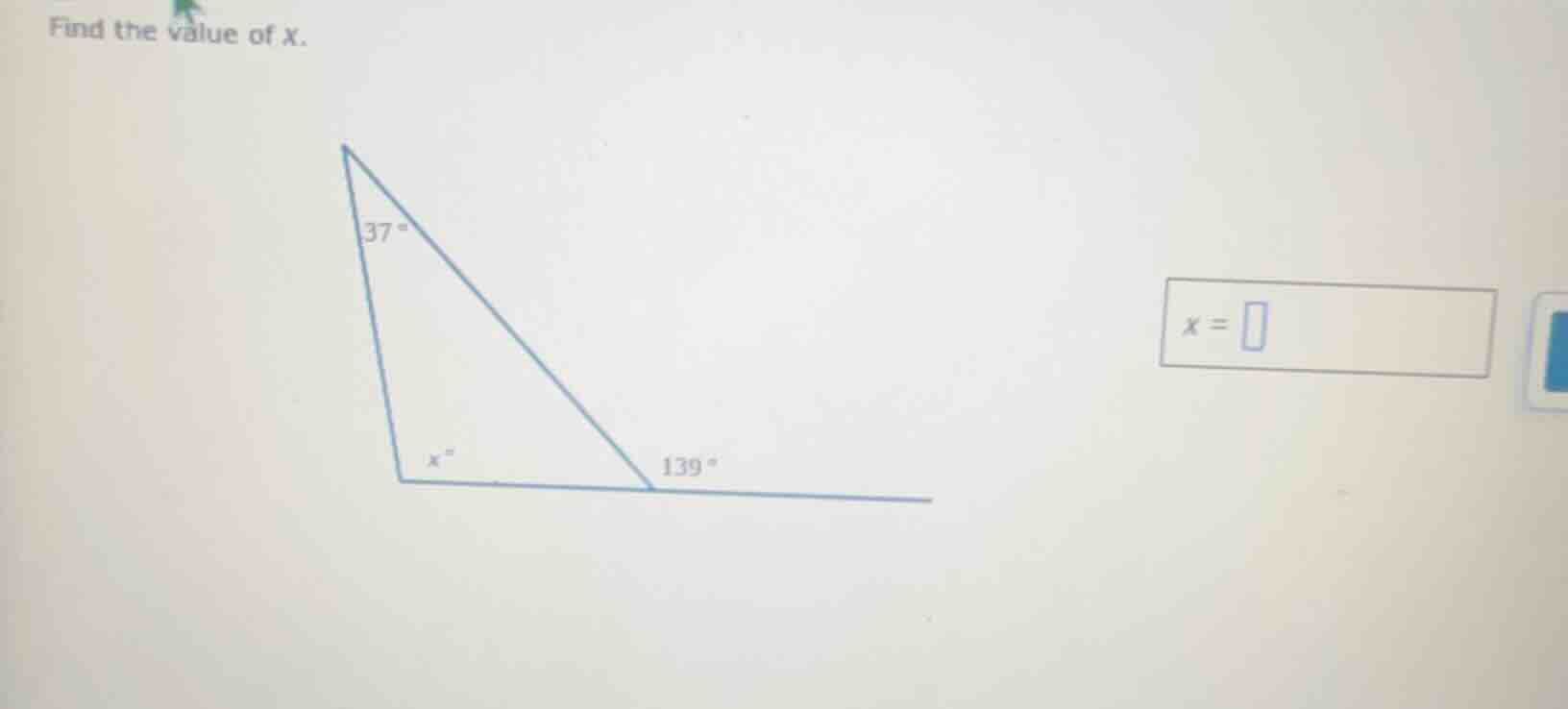 find the value of x. $x = \\square$