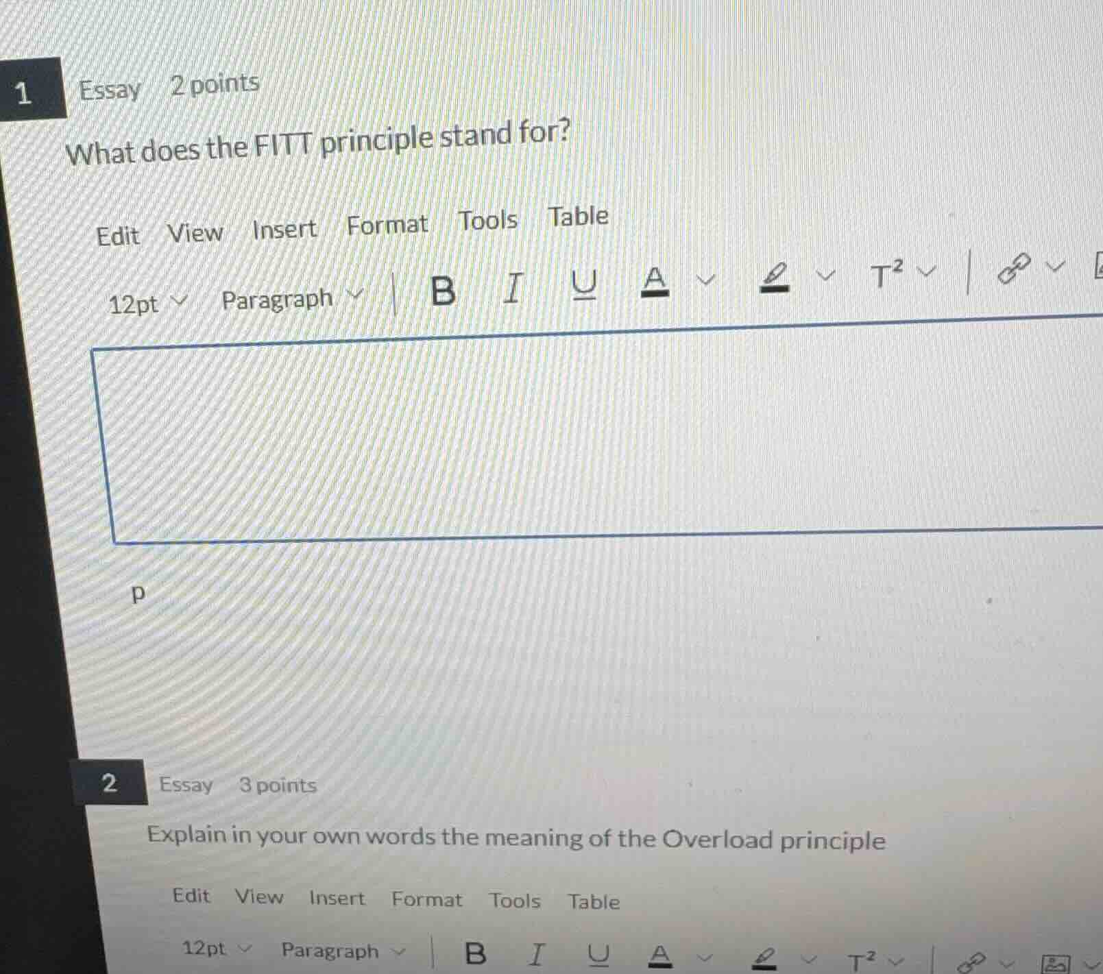 1 essay 2 points what does the fitt principle stand for? 2 essay 3 poin…