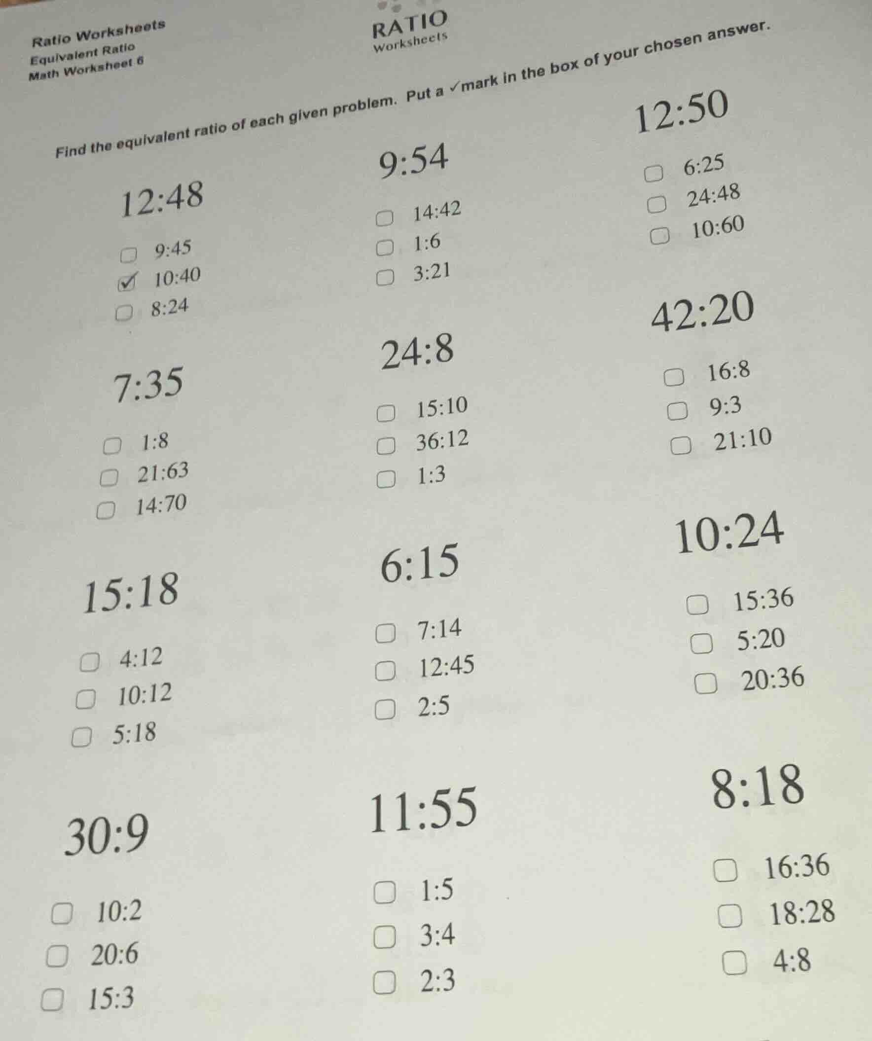 ratio worksheetsequivalent ratiomath worksheet 6ratioworksheetsfind the…
