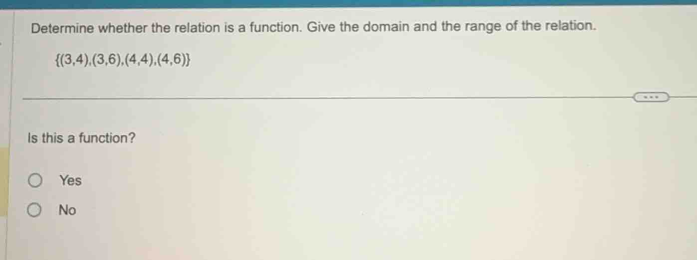 determine whether the relation is a function. give the domain and the r…