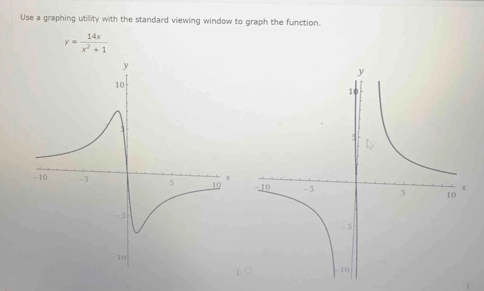 use a graphing utility with the standard viewing window to graph the fu…