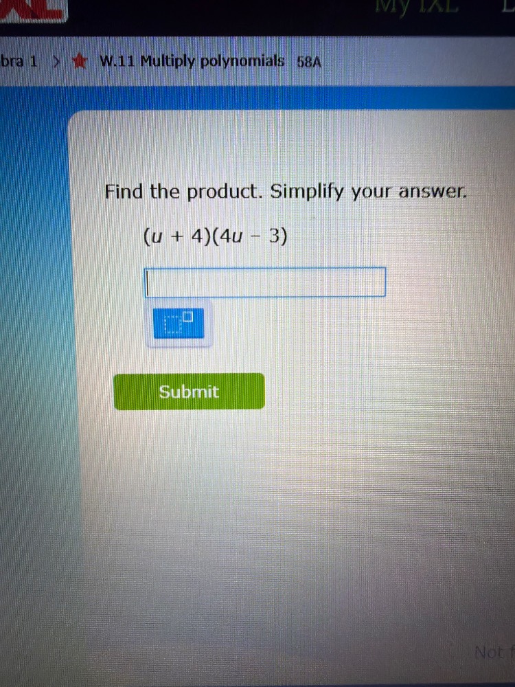 bra 1 > ★ w.11 multiply polynomials 58a find the product. simplify your…