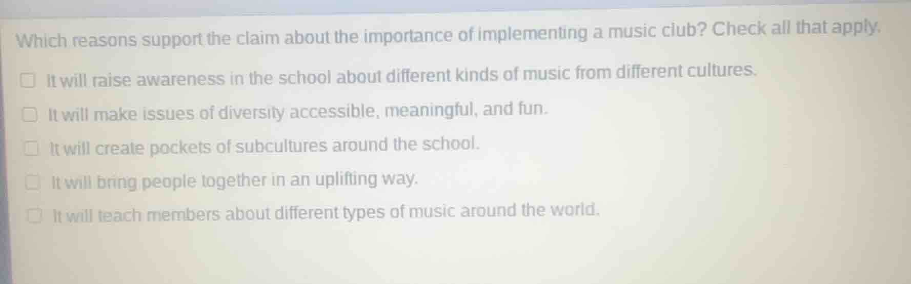 which reasons support the claim about the importance of implementing a …