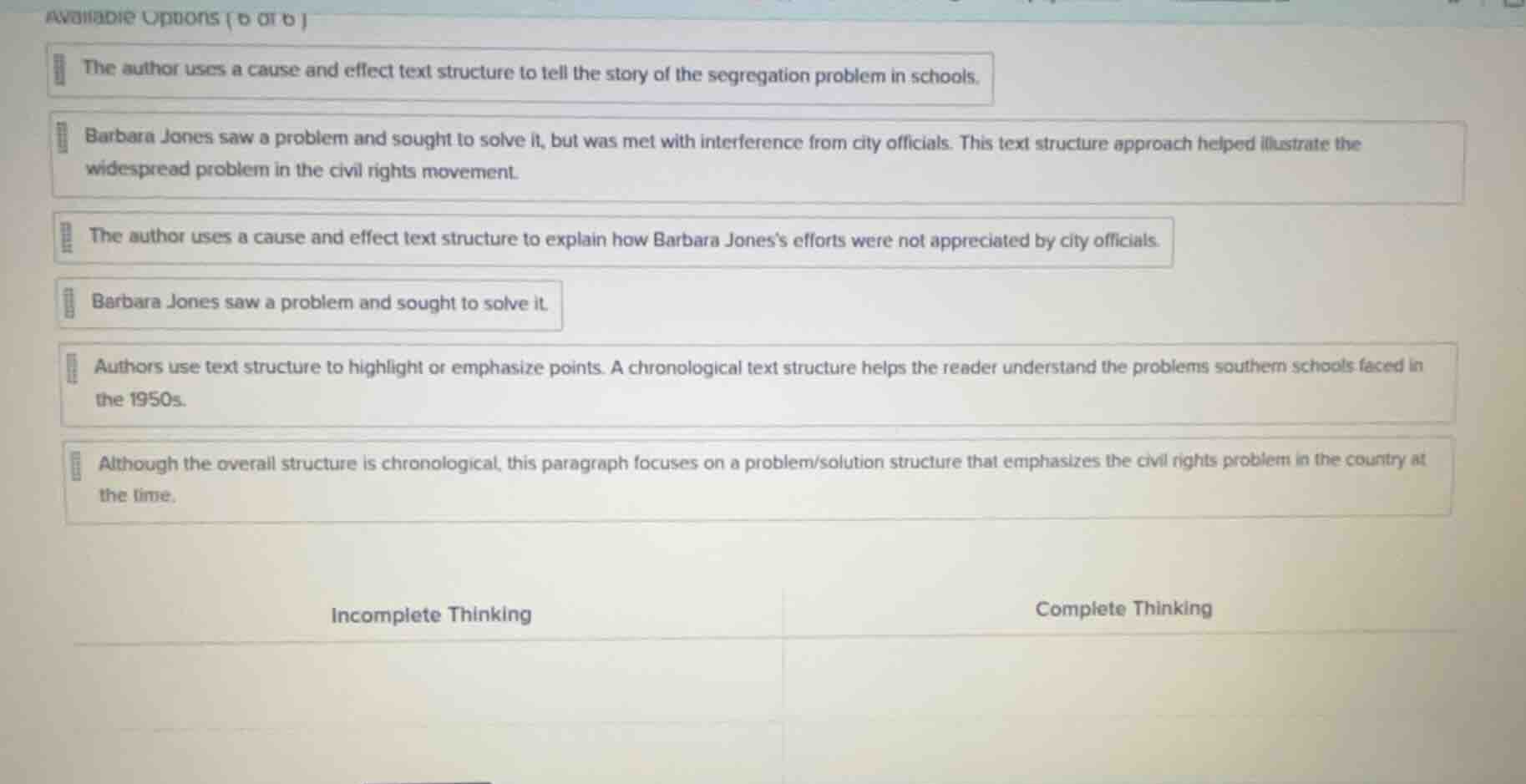 available options (6 of 6)the author uses a cause and effect text struc…