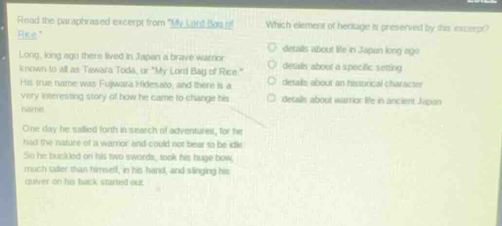 read the paraphrased excerpt from *my lord bag of rice* long, long ago …