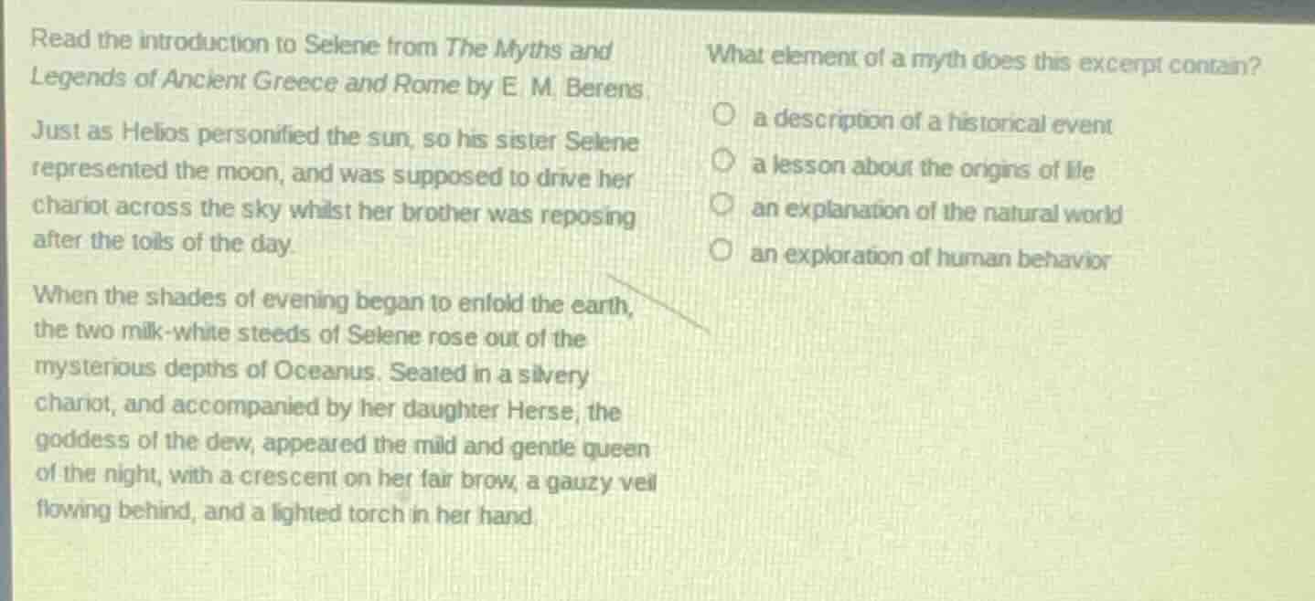 read the introduction to selene from the myths and legends of ancient g…