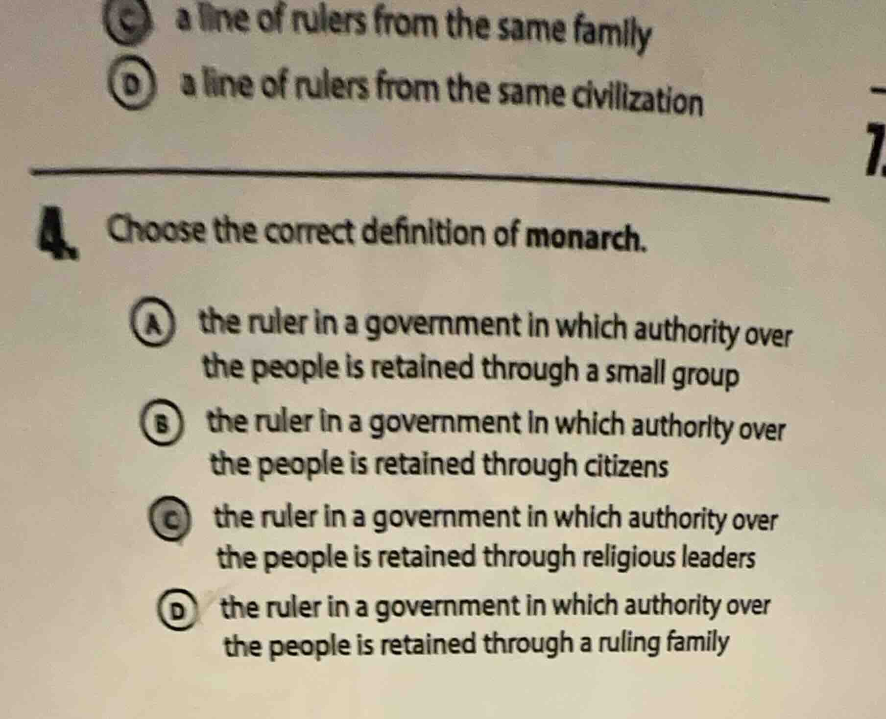 c a line of rulers from the same family d a line of rulers from the sam…