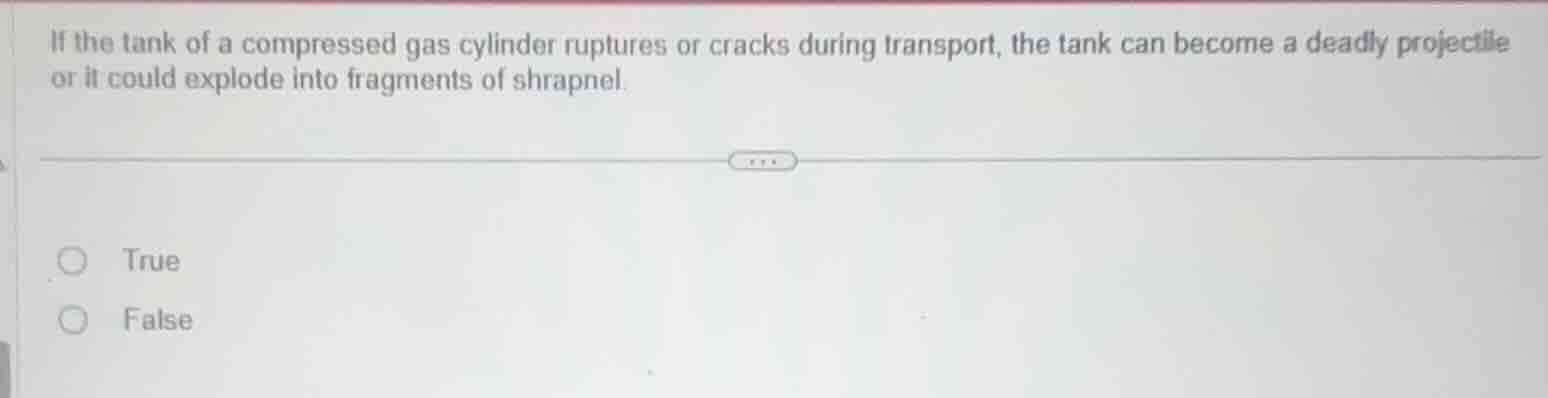if the tank of a compressed gas cylinder ruptures or cracks during tran…