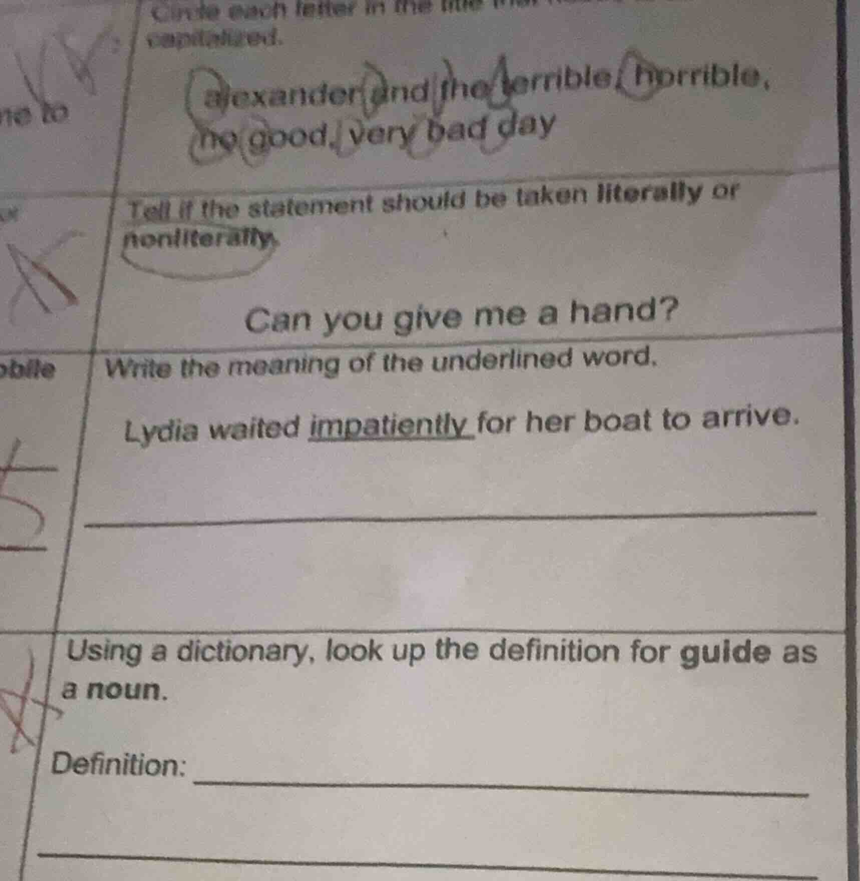 circle each letter in the title that should be capitalized.alexander an…