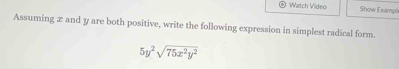 assuming $x$ and $y$ are both positive, write the following expression …