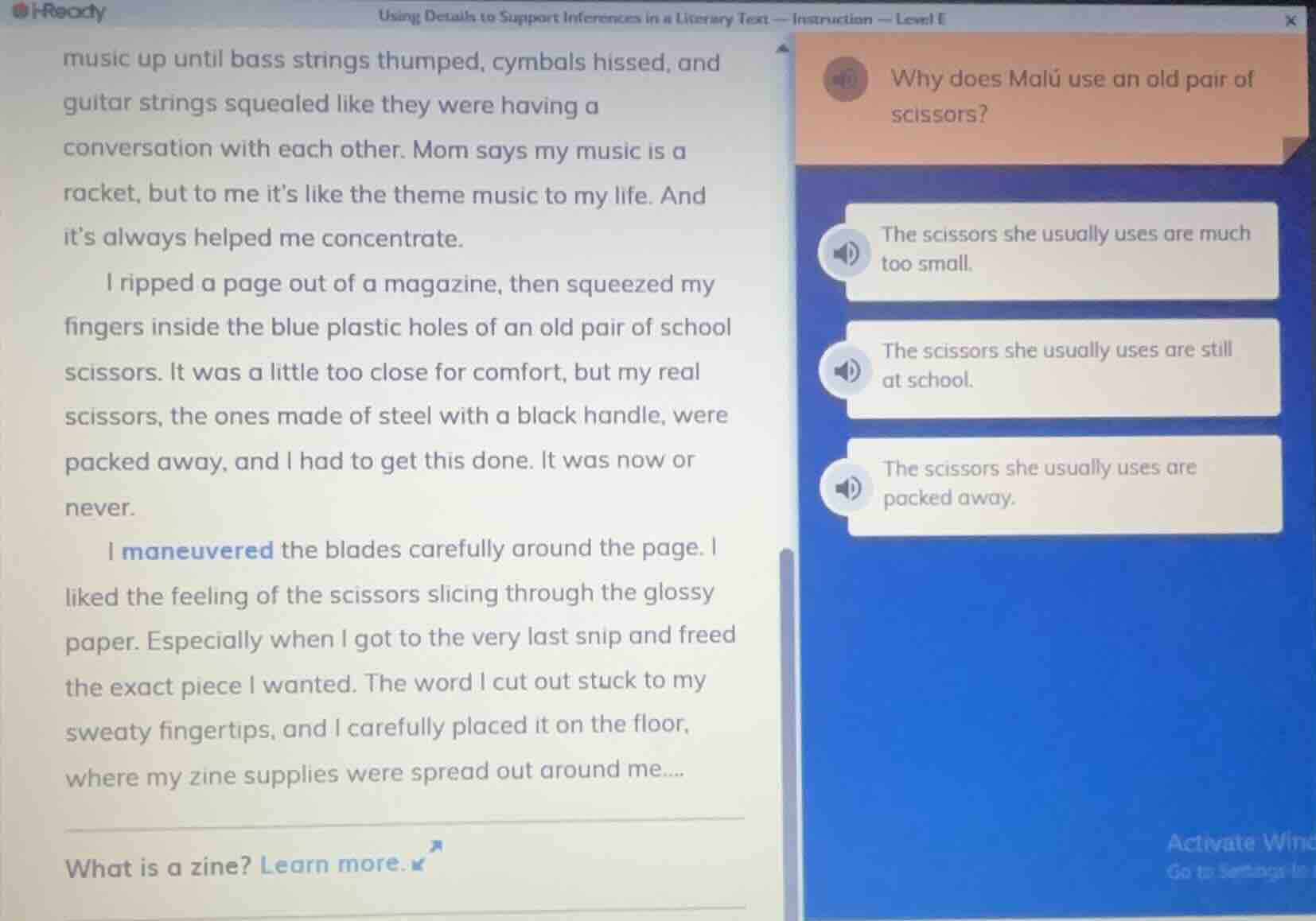 using details to support inferences in a literary text — instruction — …