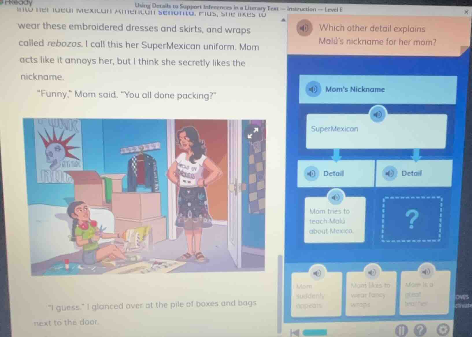 using details to support inferences in a literary text — instruction — …