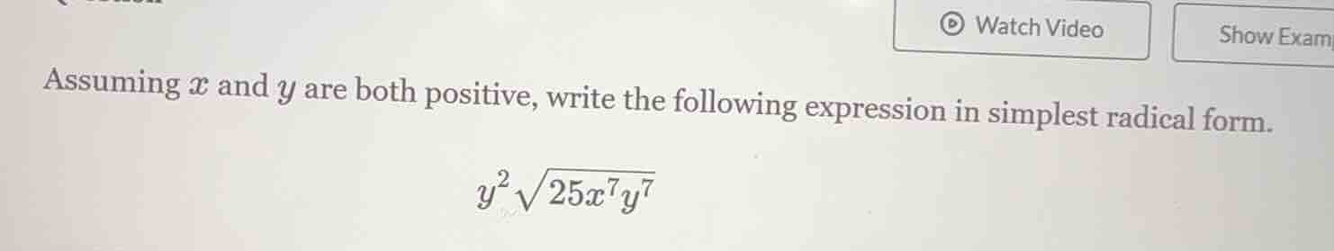 assuming $x$ and $y$ are both positive, write the following expression …