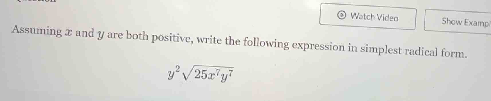 assuming $x$ and $y$ are both positive, write the following expression …