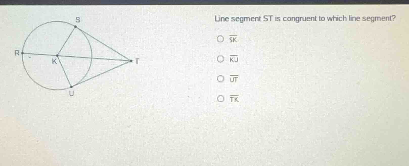 line segment st is congruent to which line segment? $overline{sk}$ $ove…