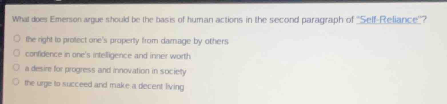 what does emerson argue should be the basis of human actions in the sec…