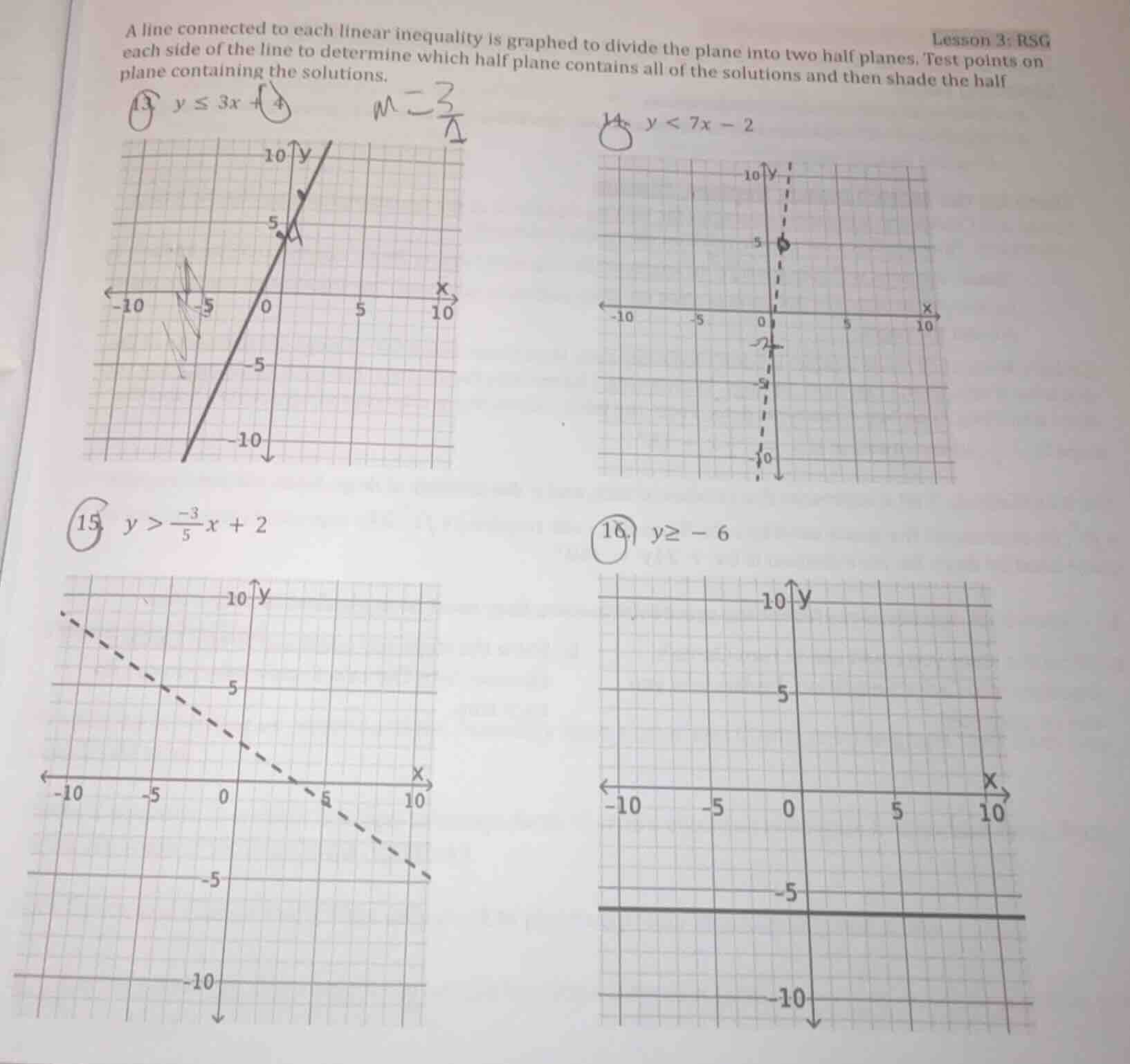 lesson 3: rsg a line connected to each linear inequality is graphed to …