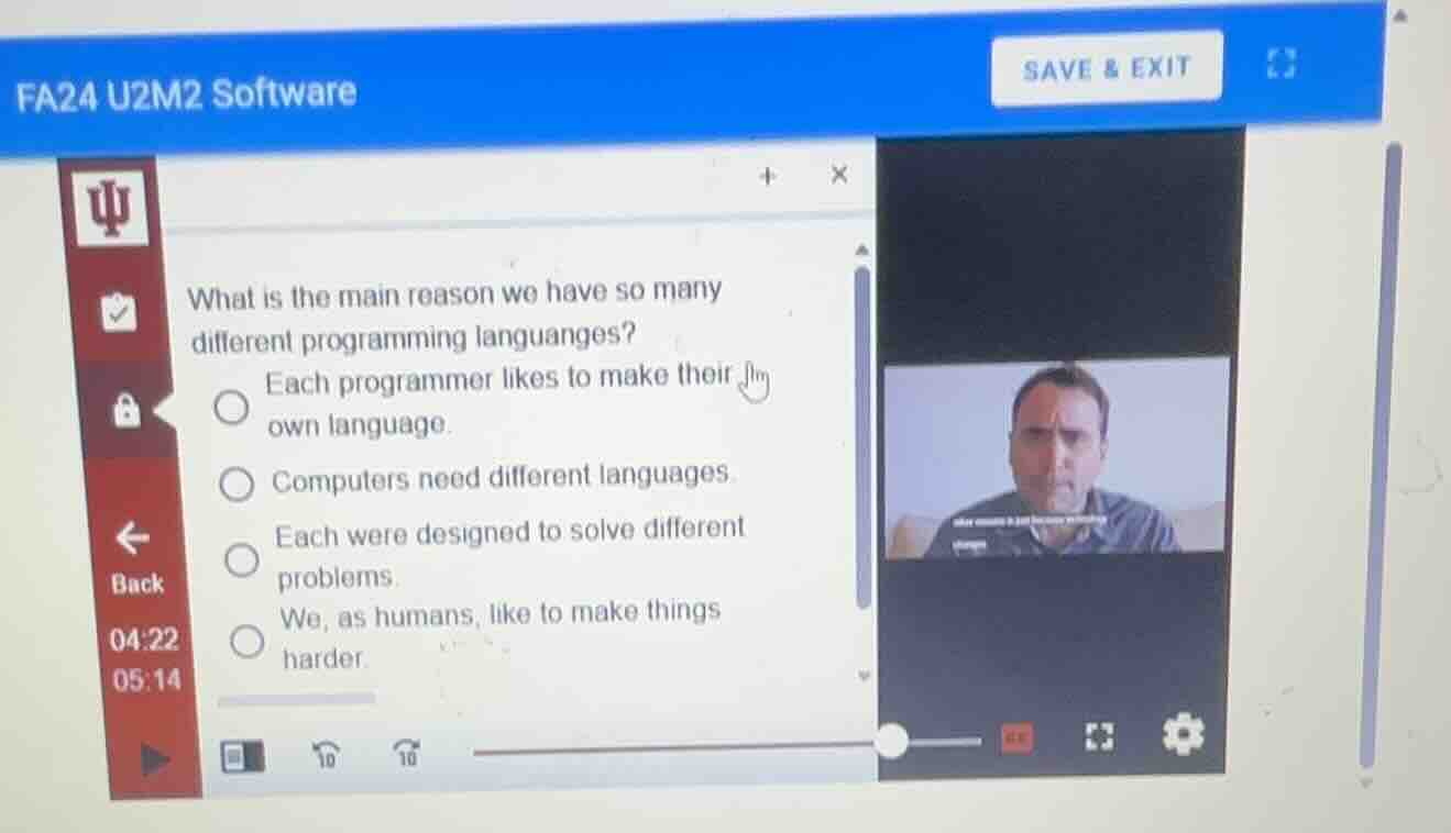 fa24 u2m2 software save & exit what is the main reason we have so many …