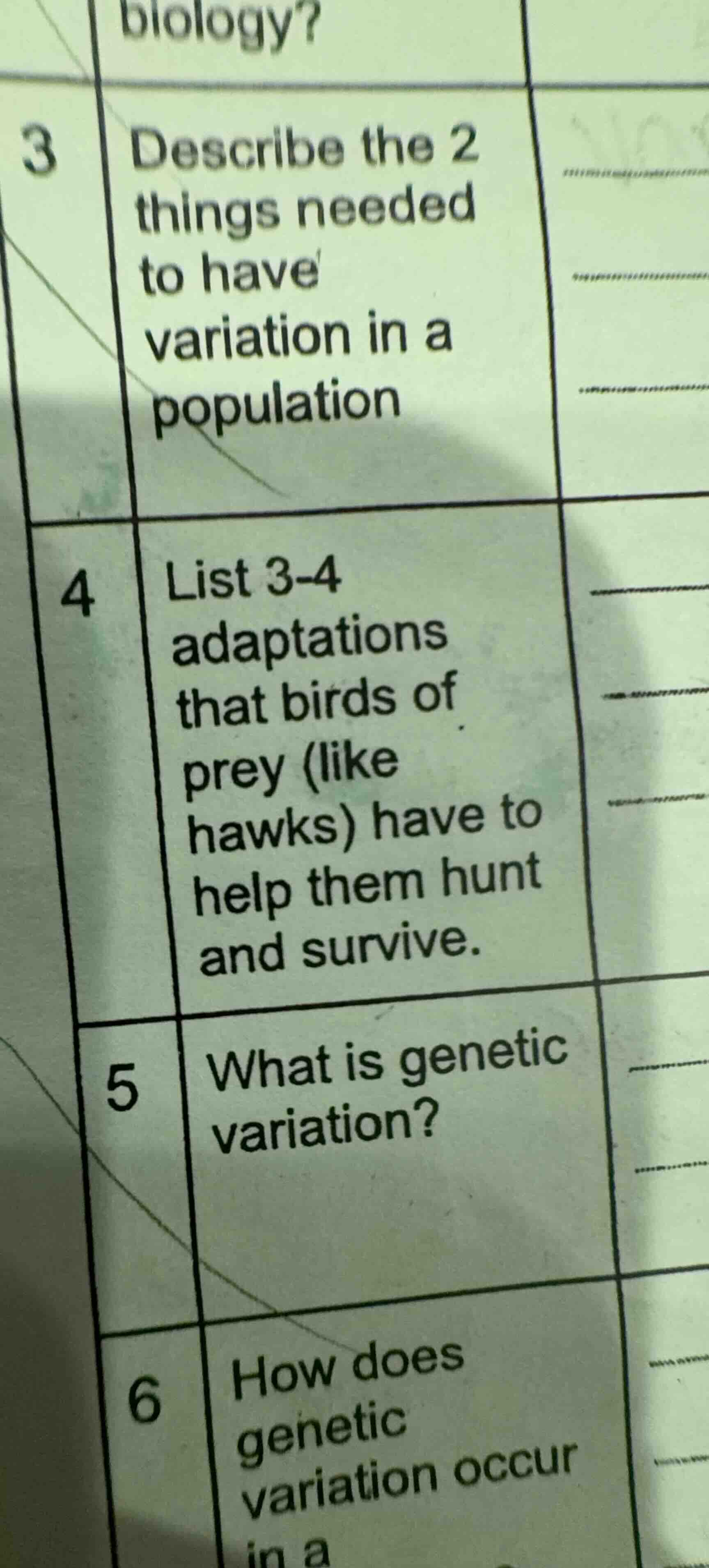 biology? 3 describe the 2 things needed to have variation in a populati…