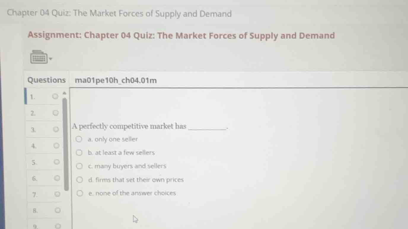 chapter 04 quiz: the market forces of supply and demand assignment: cha…