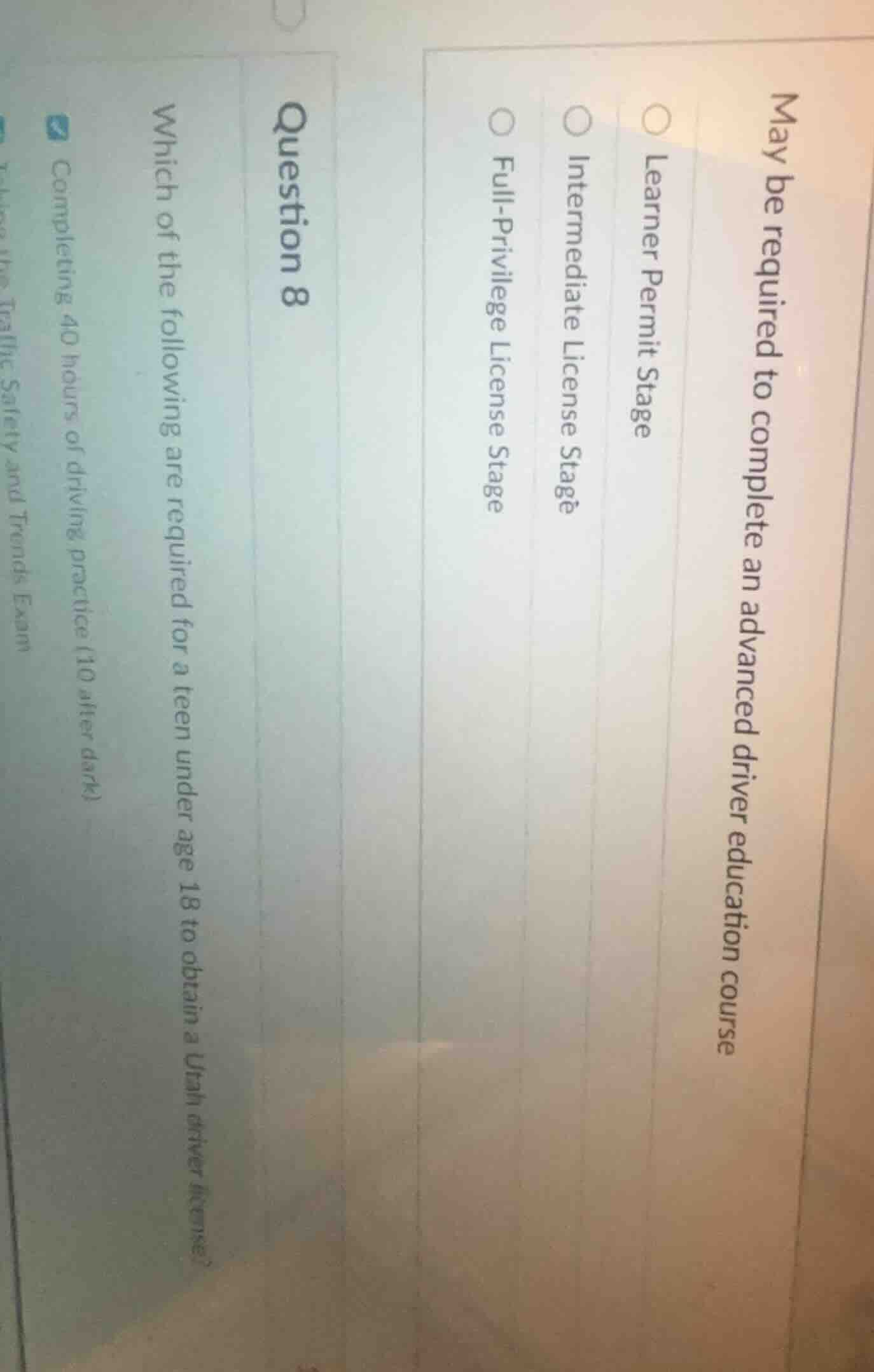 question 8 which of the following are required for a teen under age 18 …