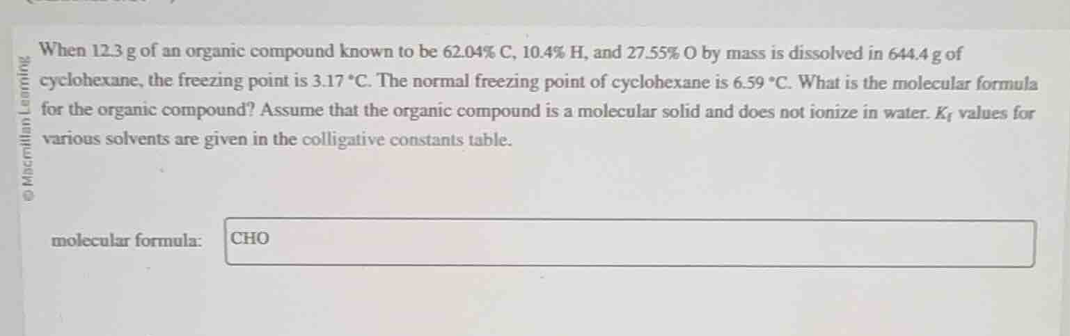 when 12.3 g of an organic compound known to be 62.04% c, 10.4% h, and 2…