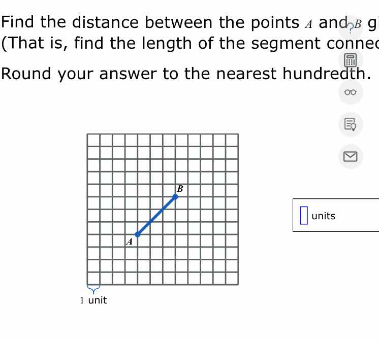 find the distance between the points a and b g(that is, find the length…