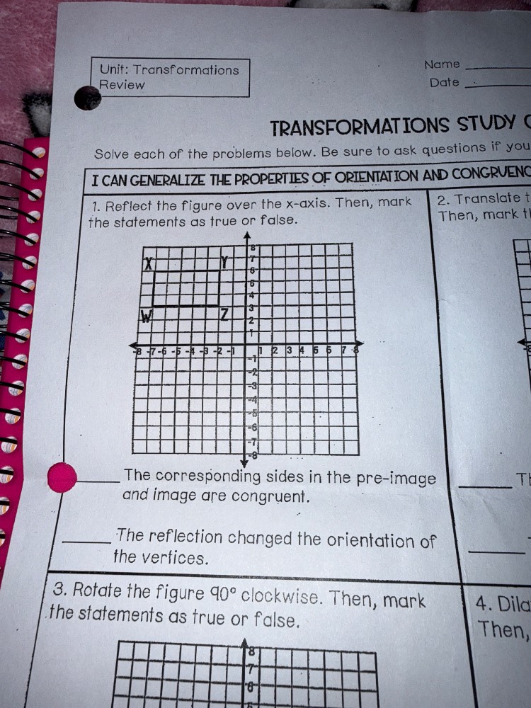 unit: transformations review name date transformations study solve each…