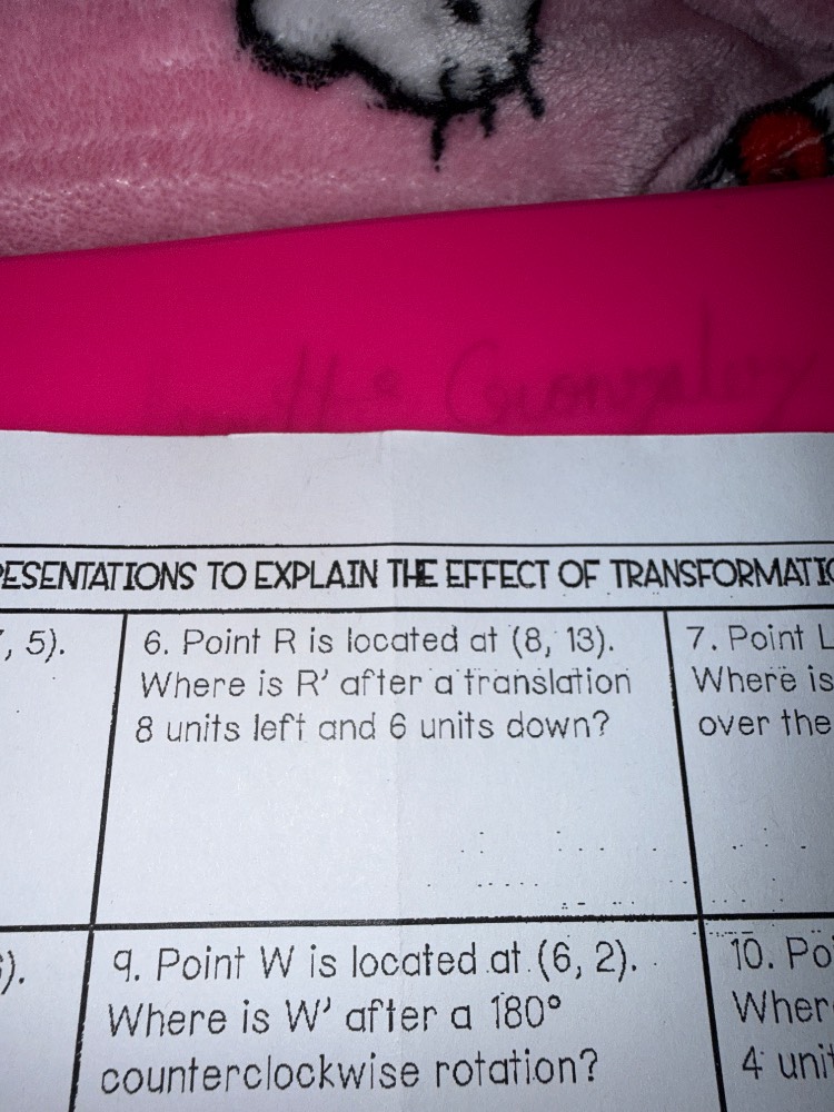 esentations to explain the effect of transformatio, 5).6. point r is lo…