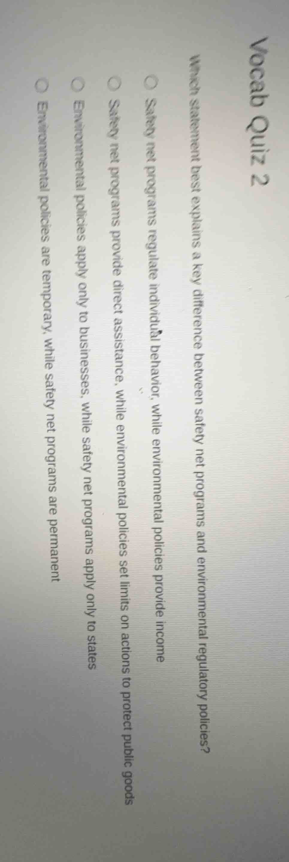 vocab quiz 2 which statement best explains a key difference between saf…