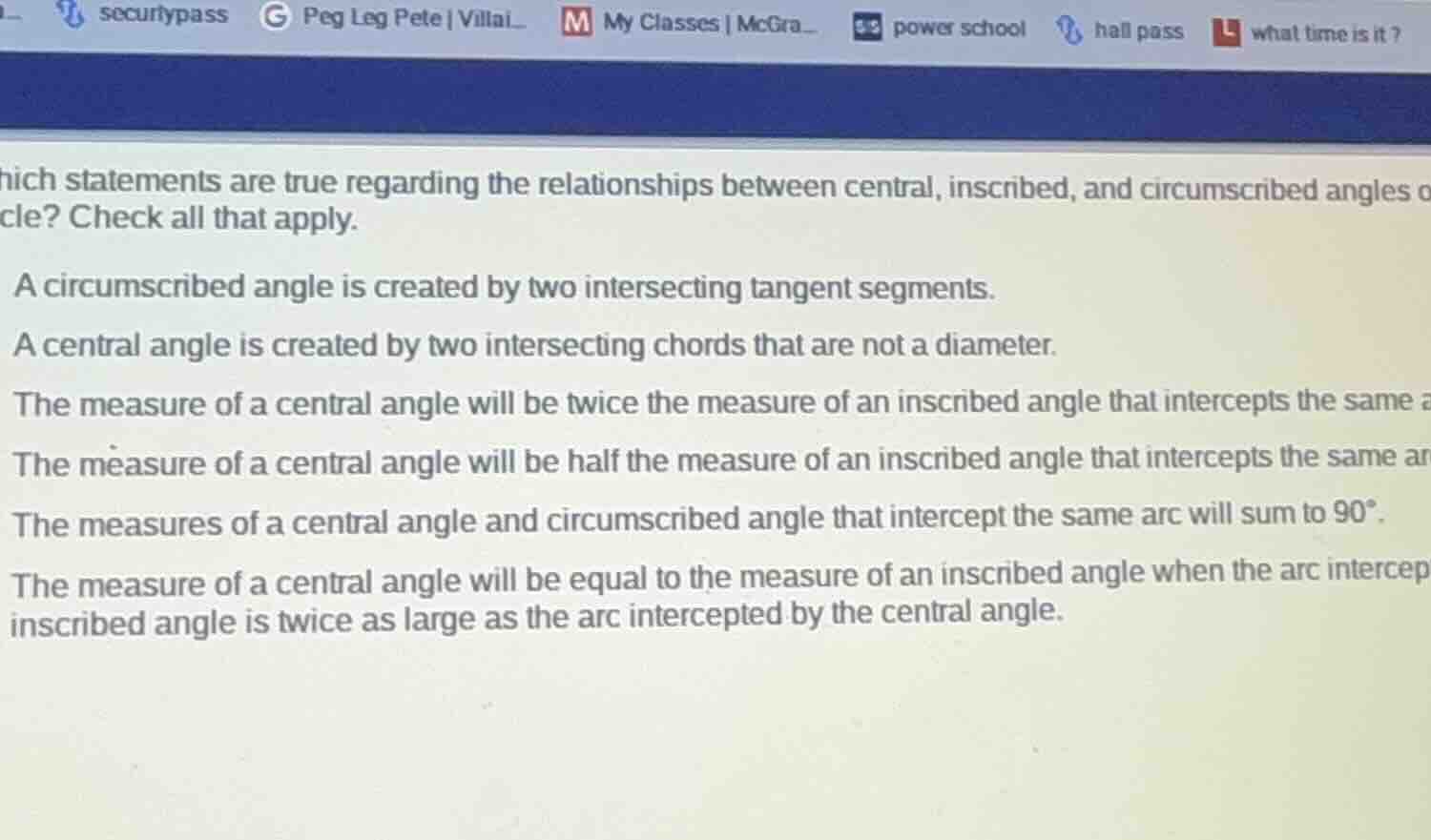 which statements are true regarding the relationships between central, …