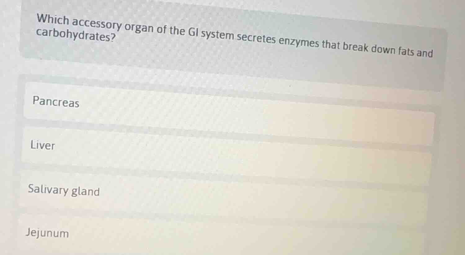 which accessory organ of the gi system secretes enzymes that break down…