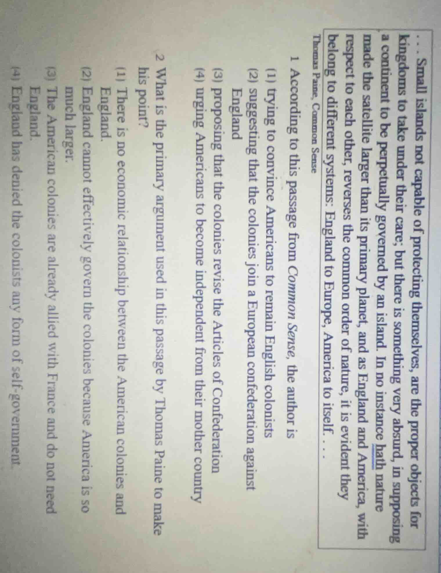 ... small islands not capable of protecting themselves, are the proper …