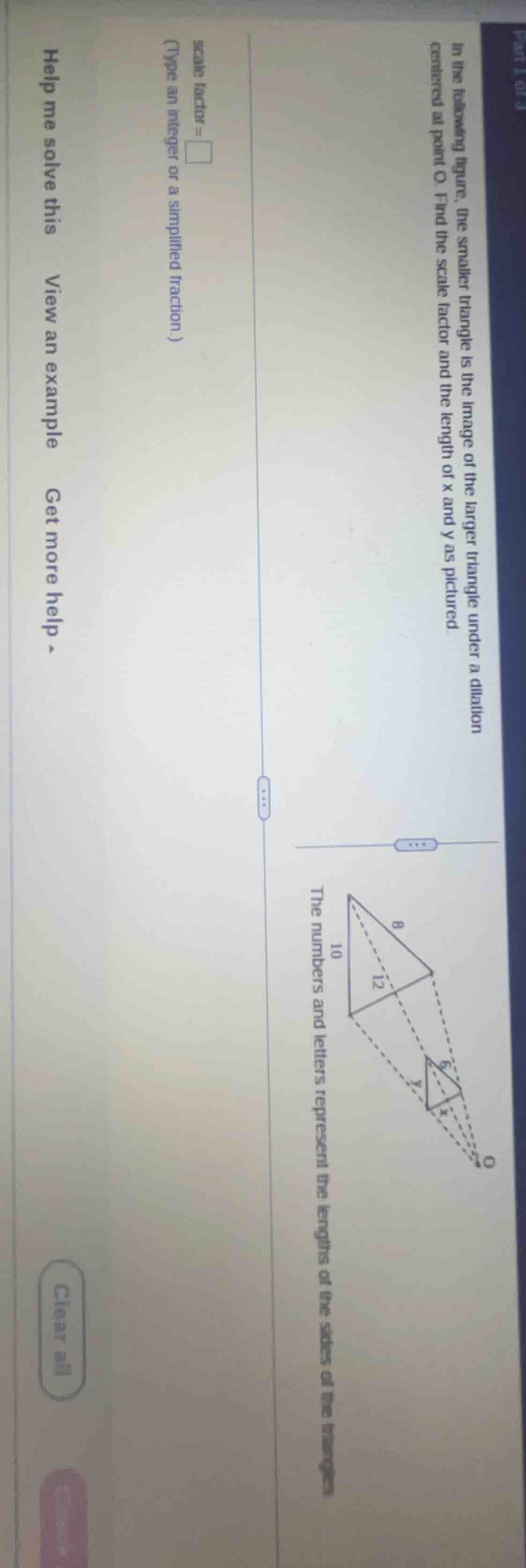 in the following figure, the smaller triangle is the image of the large…