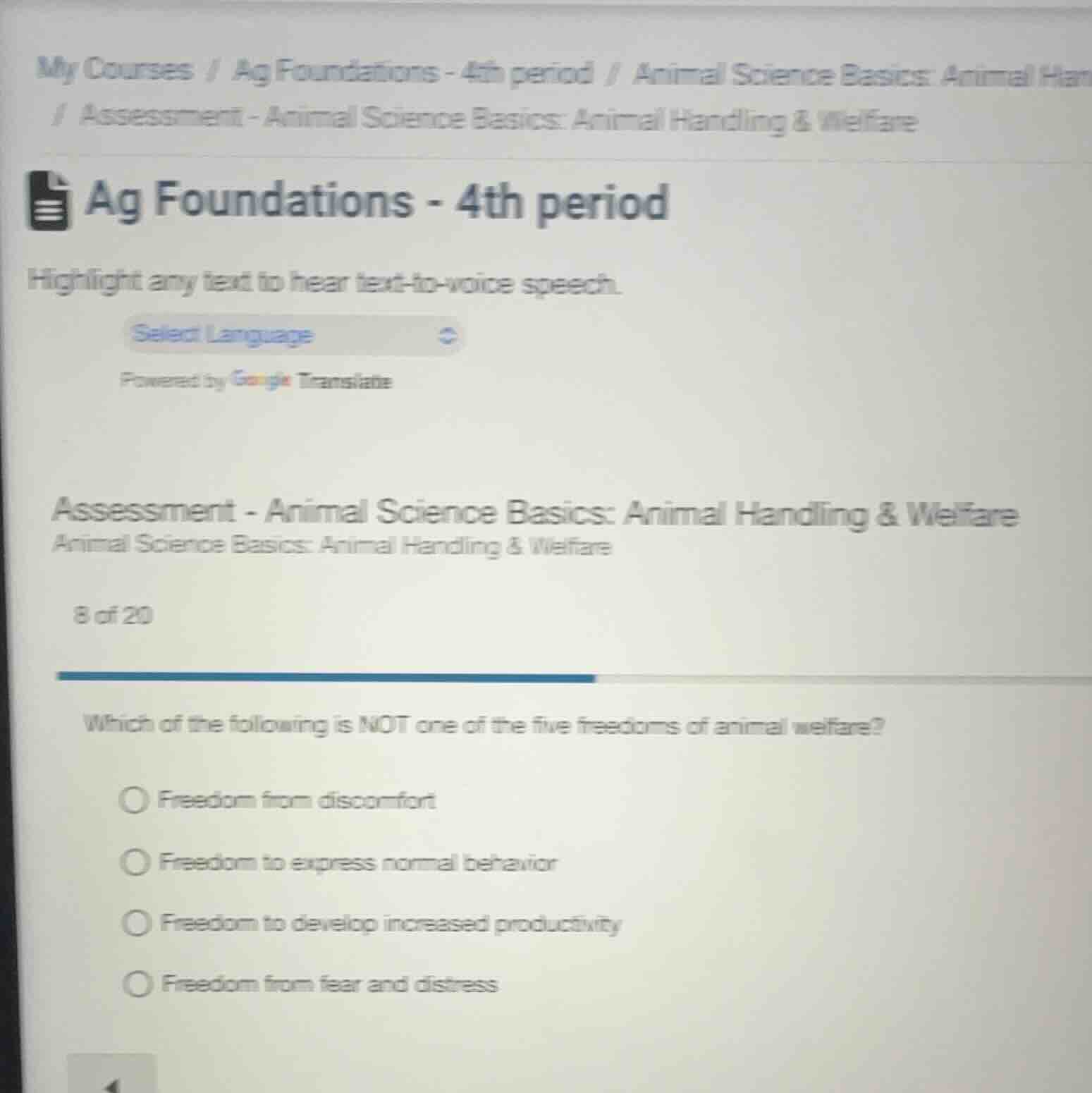 my courses / ag foundations - 4th period / animal science basics: anima…