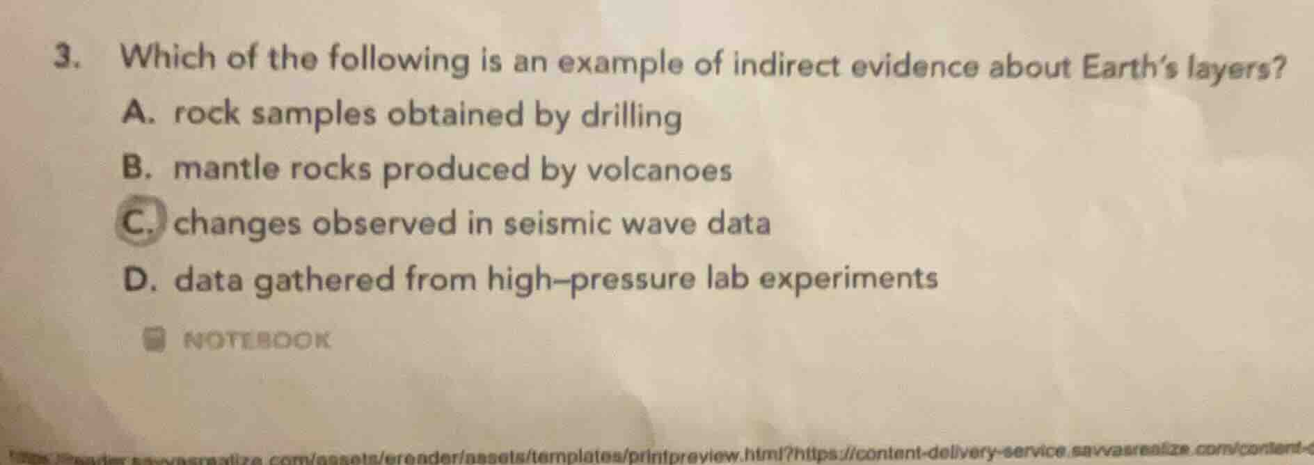 3. which of the following is an example of indirect evidence about eart…