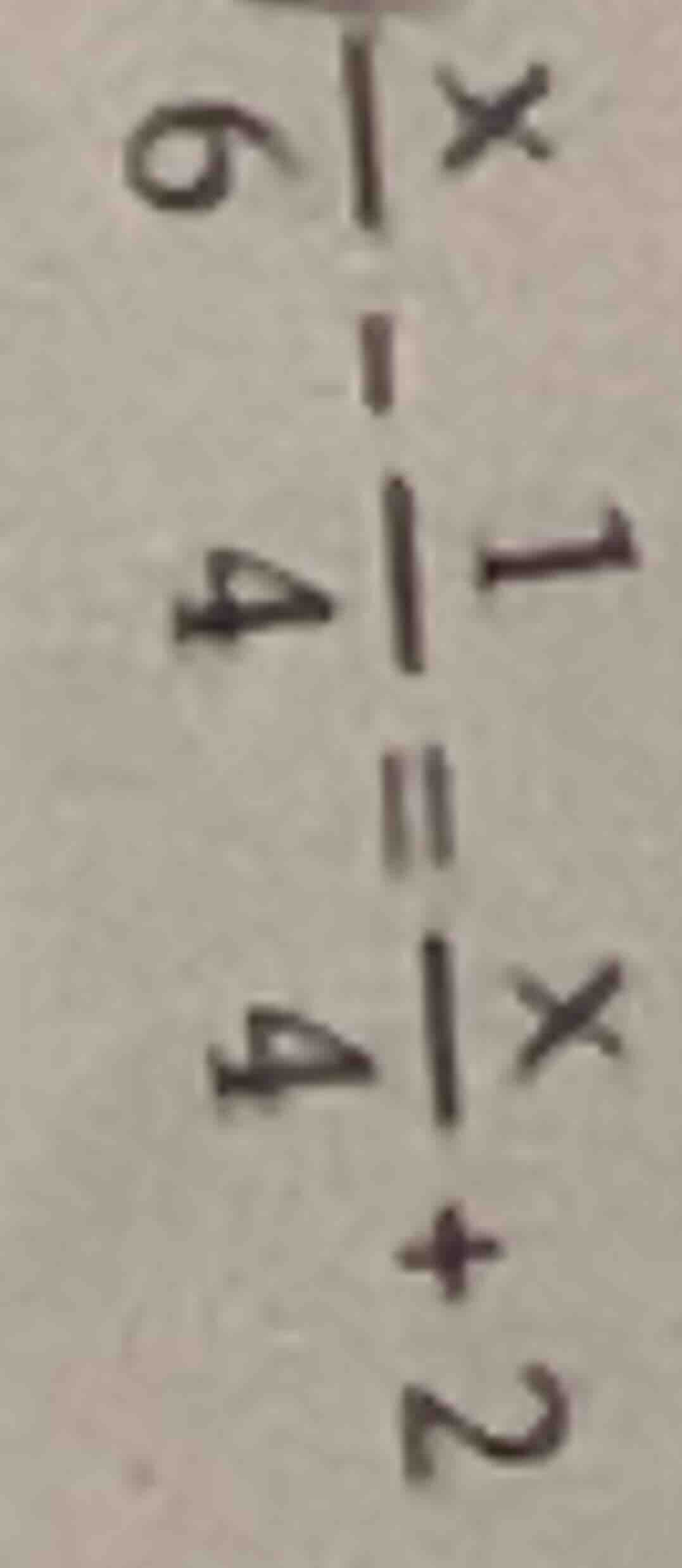 $2 + \frac{4}{x} = \frac{4}{1} - \frac{6}{x}$