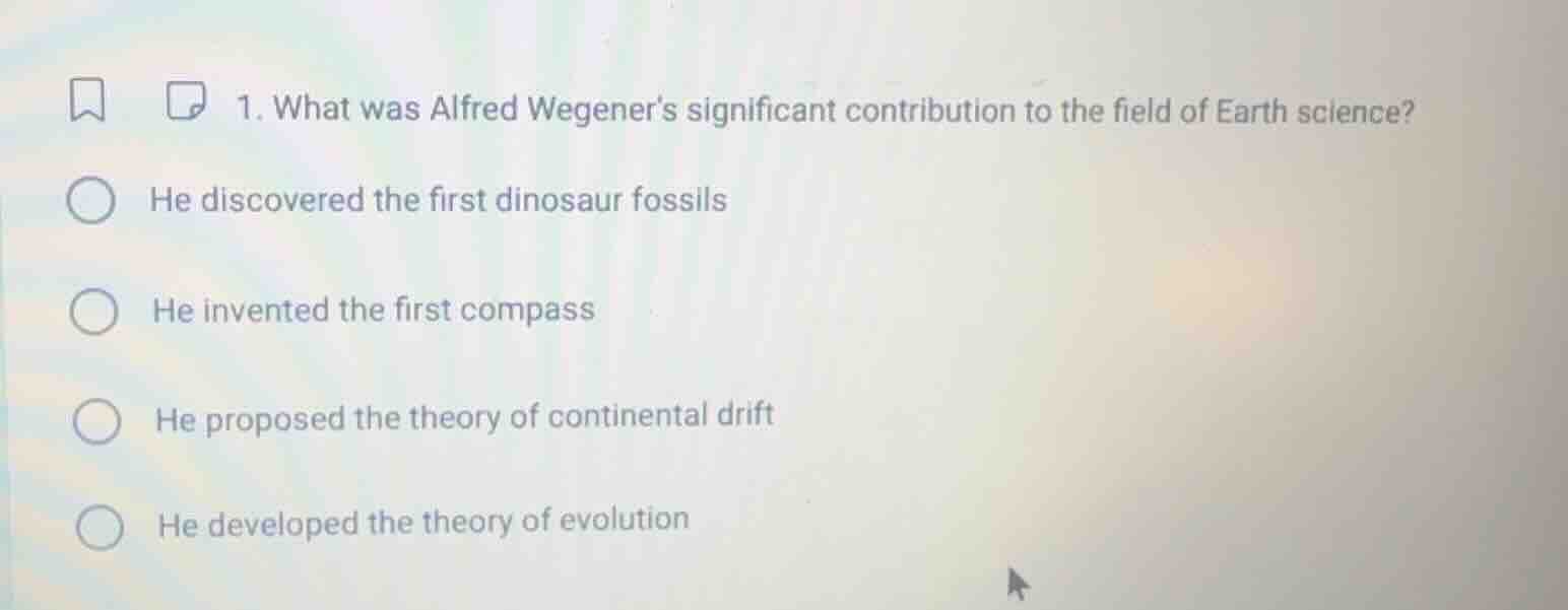 1. what was alfred wegeners significant contribution to the field of ea…