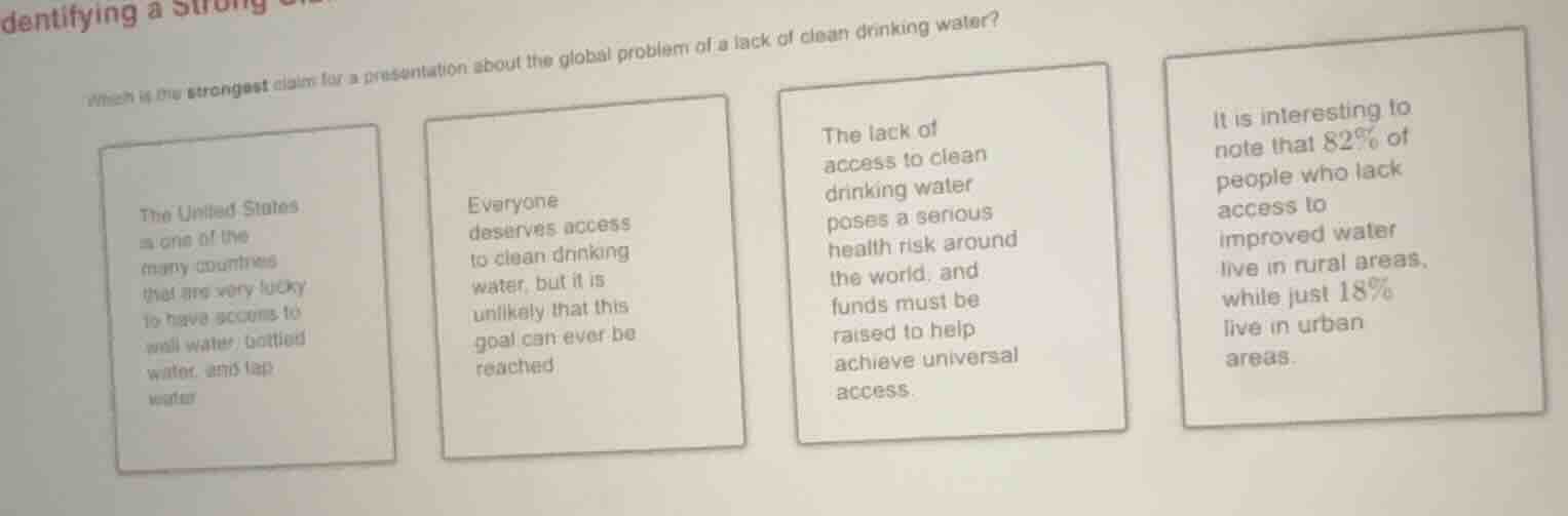 which is the strongest claim for a presentation about the global proble…