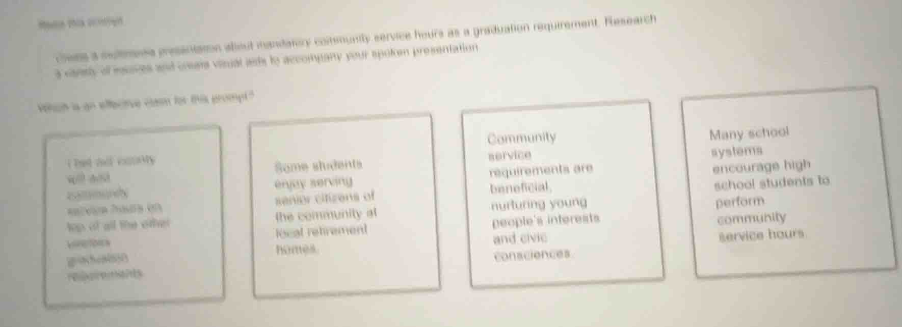 create a multimedia presentation about mandatory community service hour…