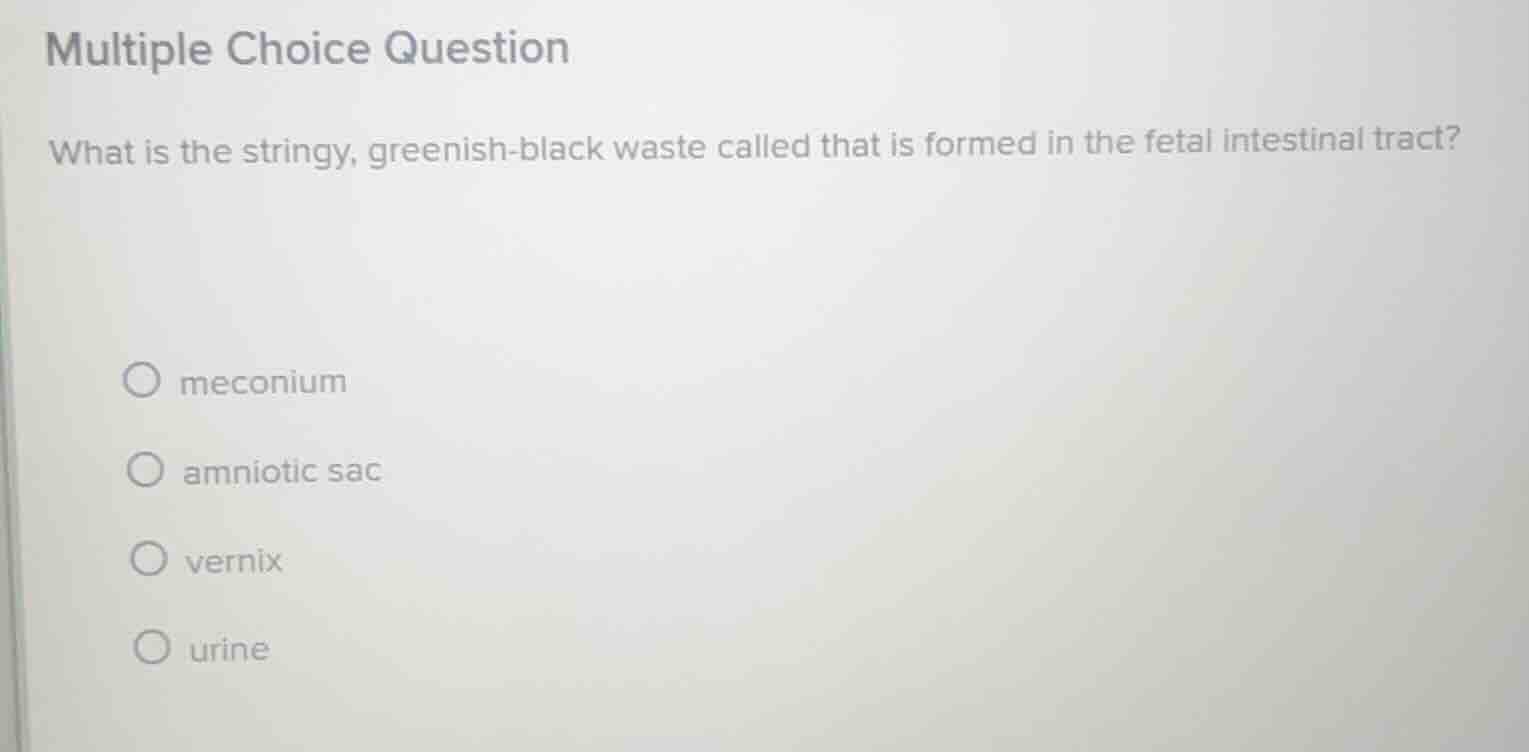 multiple choice question what is the stringy, greenish-black waste call…