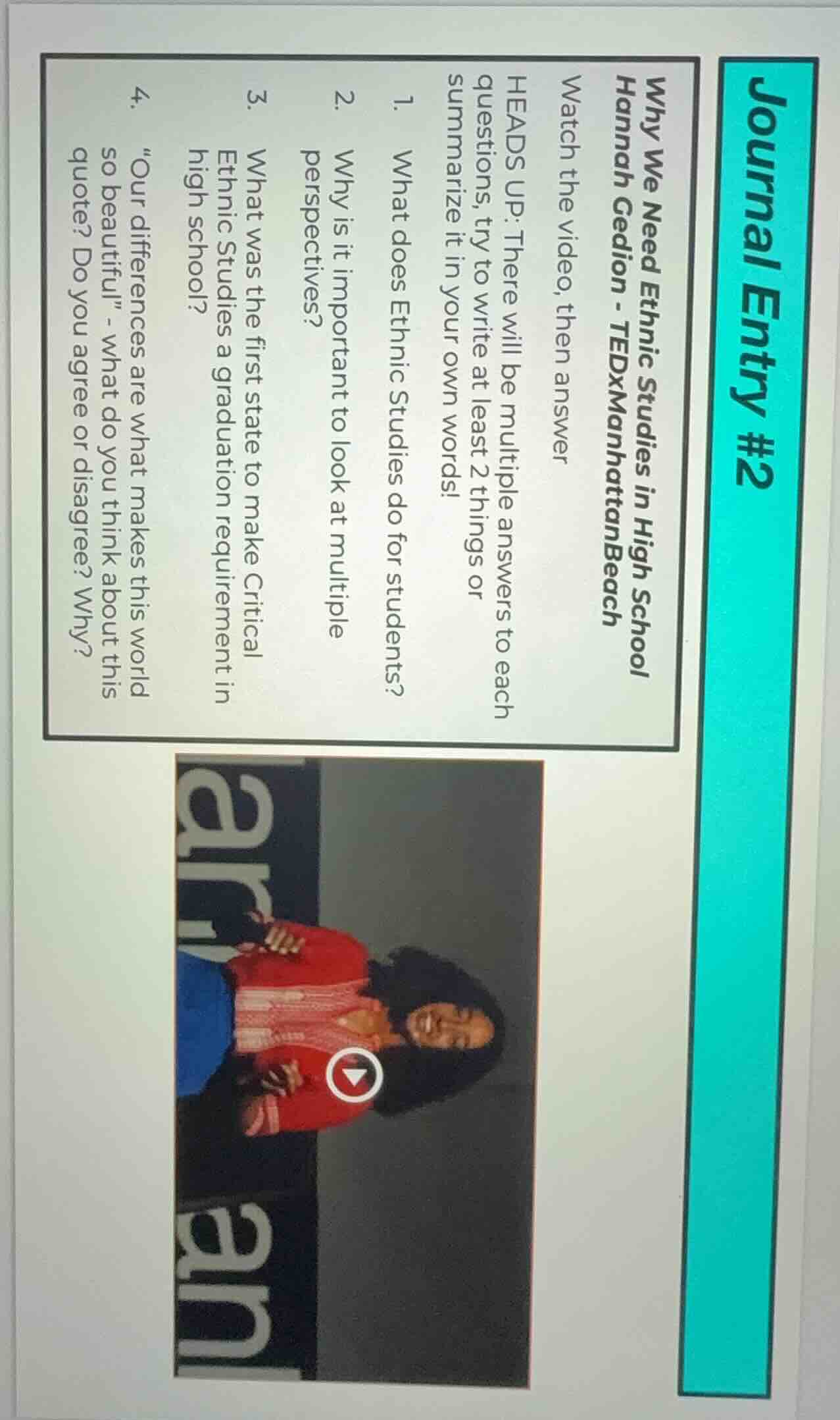 journal entry #2 why we need ethnic studies in high school hannah gedio…