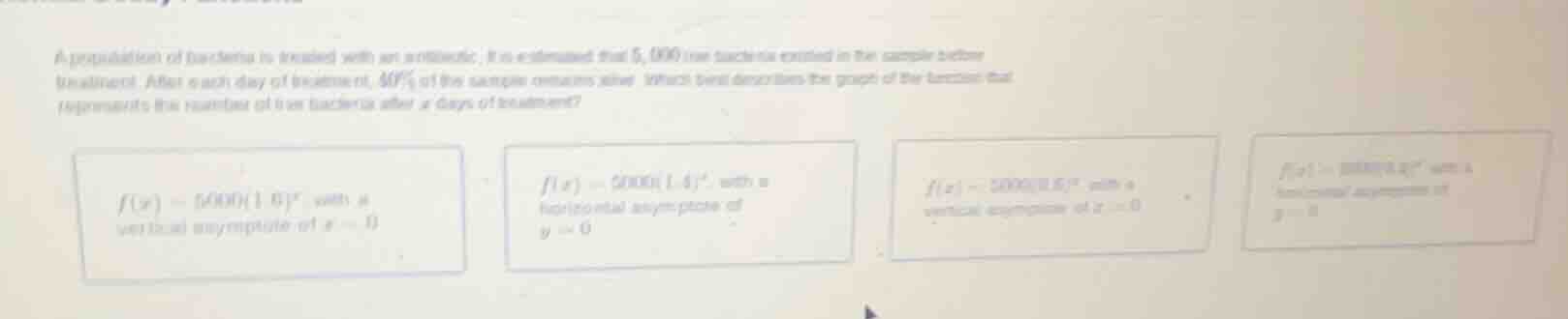 a population of bacteria is treated with an antibiotic. it is estimated…
