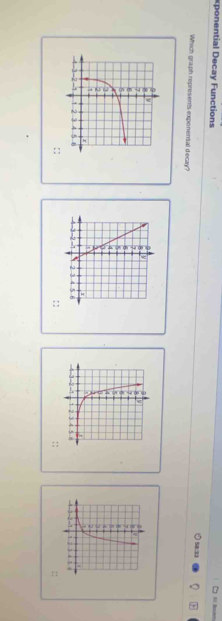 exponential decay functions which graph represents exponential decay?