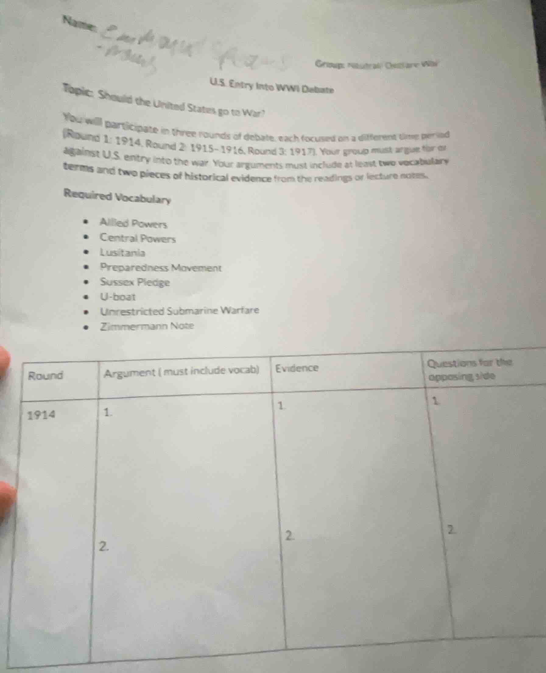 name:group: neutral/declare waru.s. entry into wwi debatetopic: should …