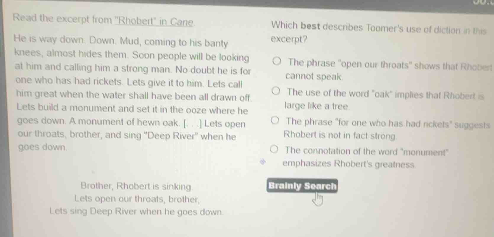 read the excerpt from hobert\ in cane.he is way down. down. mud, coming…