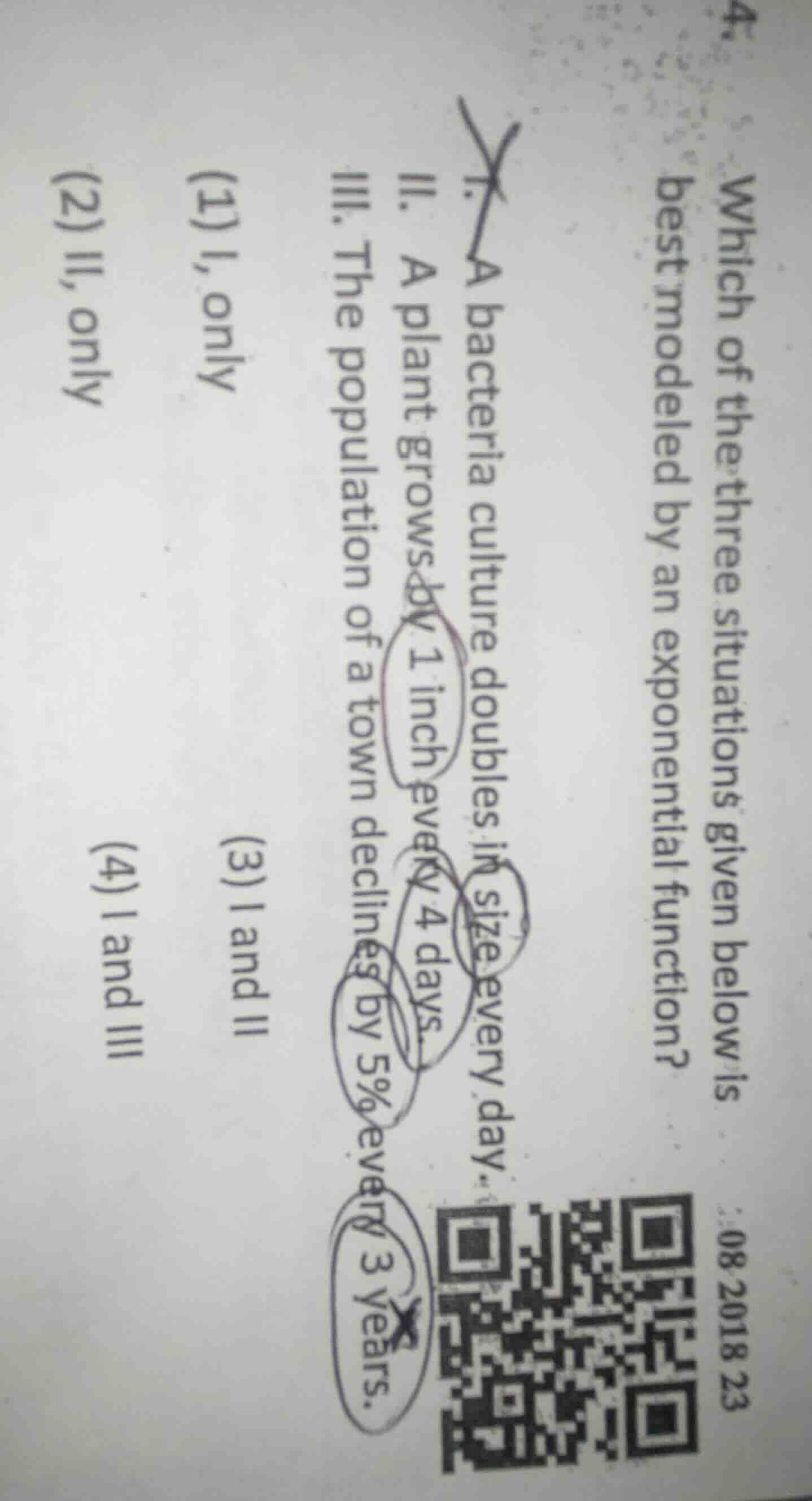 4. which of the three situations given below is best modeled by an expo…