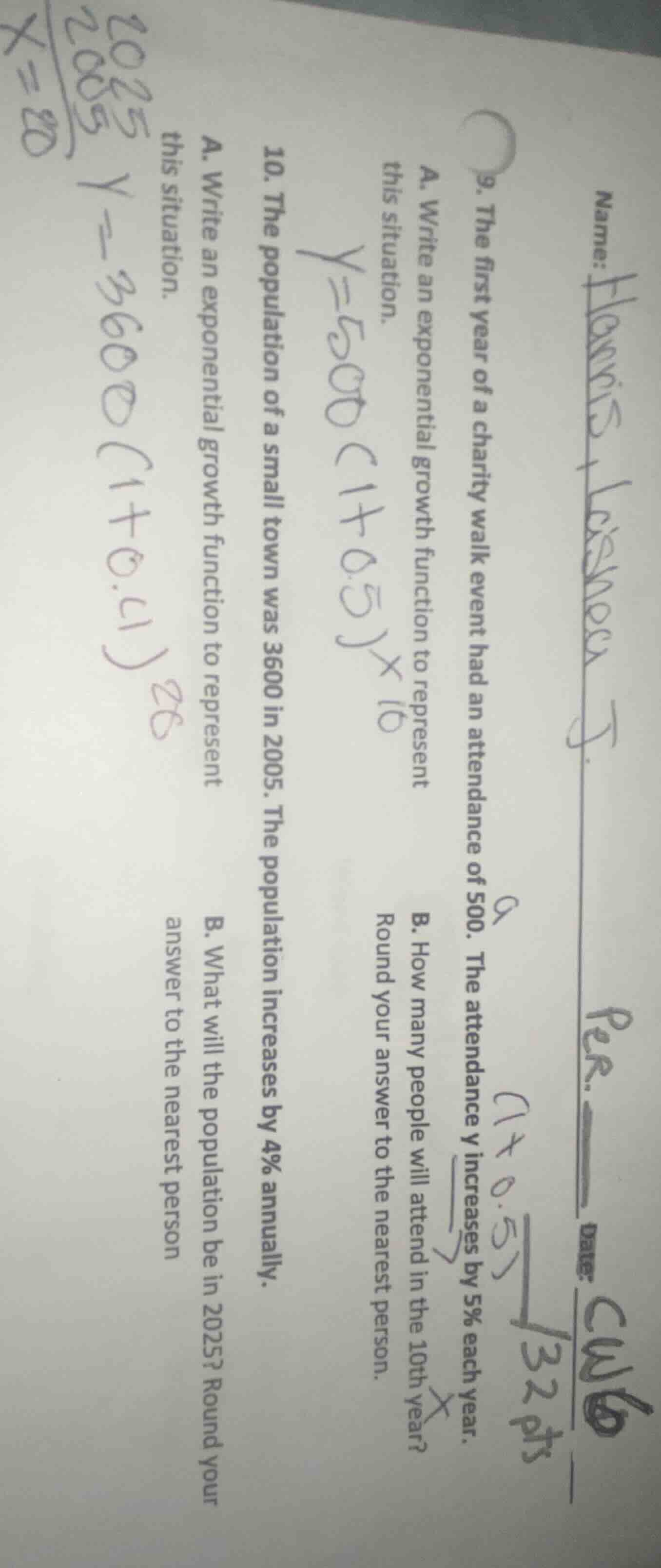 name: harris, lashea j. per. date: cw6 132 pts 9. the first year of a c…